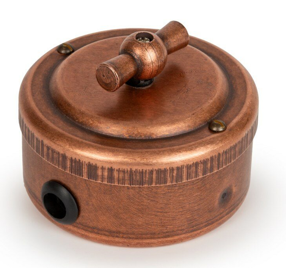 Переключатель ретро поворотный 1 кл. "Старая Медь" VINTAGE-BRASS 30101-3 / 1 Группа света, проходной