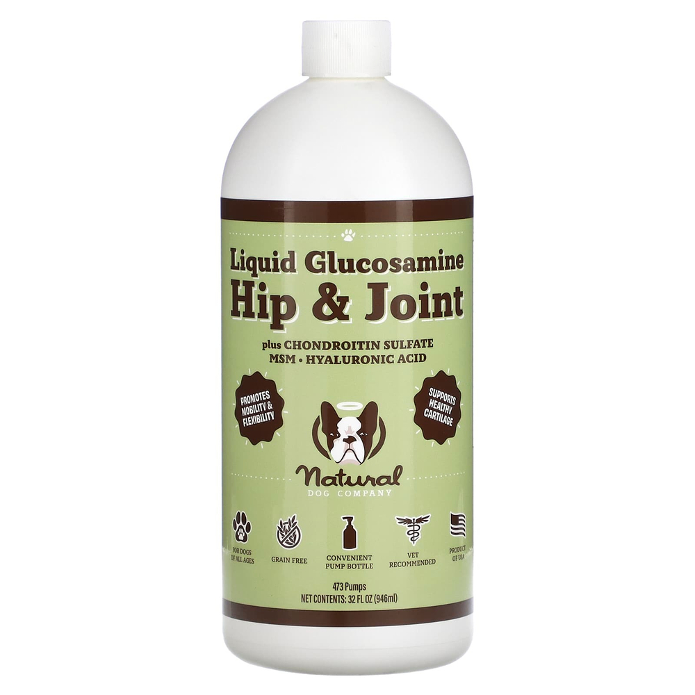 Natural Dog Company, Жидкий глюкозамин для бедер и суставов, для собак, для всех возрастов, 946 мл (32 жидк. унц.)