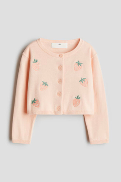 H&M Хлопковый кардиган, персиковый