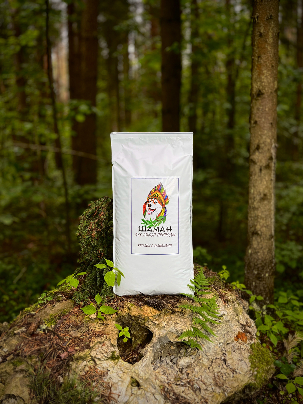 Сухой корм SHAMAN "Дух дикой природы" Кролик с оливками 15 кг; крупная гранула; для взрослых собак; Класс Холистик