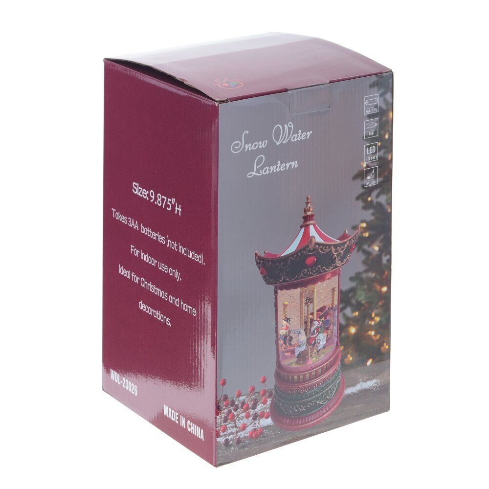 GAEM Изделие декоративное "Карусель" (подсвет, муз, вьюга, движ, 3хААА н/п + USB), L16 W14 H25 см