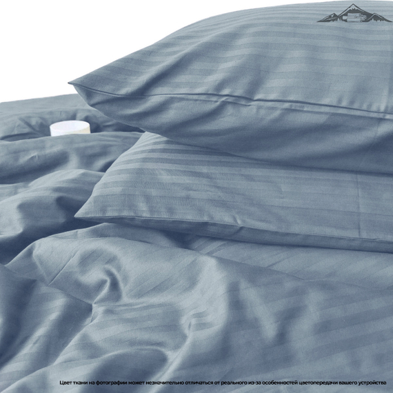 Сатин-страйп &quot; Серый мираж&quot; AirJet+mers | полоса 1х1 | ш.240 см | 150 г/м² | хлопок-100%