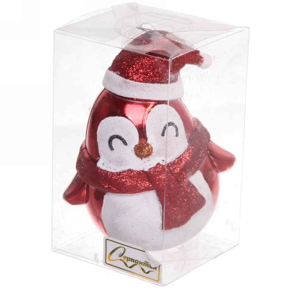 Ёлочная игрушка «Милый пингвинёнок» 12*7*12 см, красный