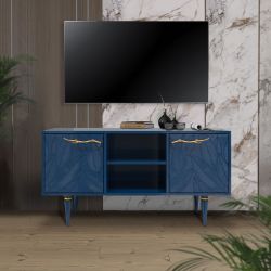 Тумба под ТВ Арт Колор leaves 117см Классик Голд Королевский синий