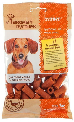 Лакомство TiTBiT Лакомый кусочек для собак мелких и средних пород Кубики из Телятины, 80 г х 5 шт