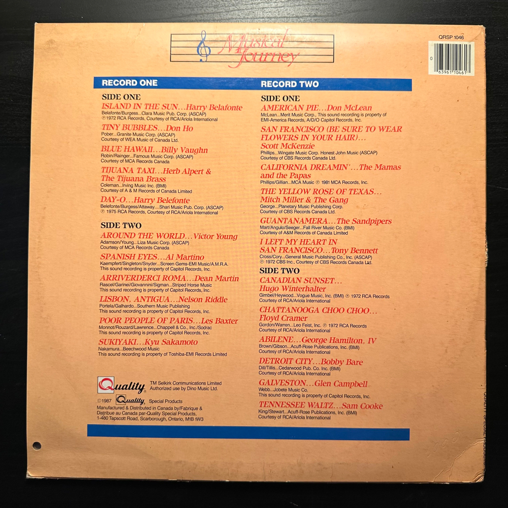 Musical Journey 2LP (Канада 1987г.)