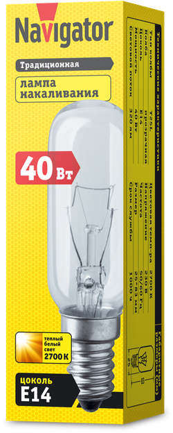 Лампа Navigator 61 206 NI-T25L-40-230-E14-CL