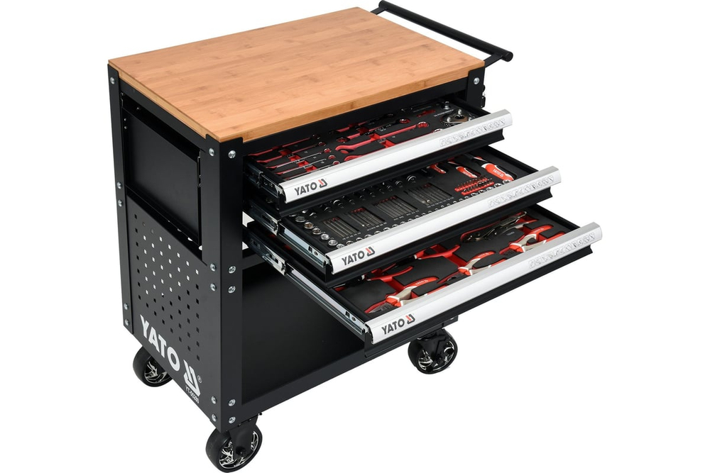 Инструментальная тележка с набором ложементов YATO 162 предмета, YT-55280