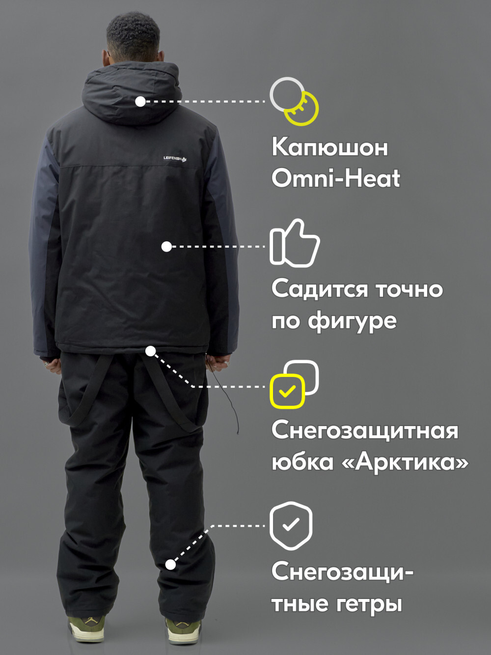 Горнолыжный костюм мужской зимний темно-синего цвета 392TS
