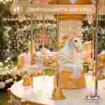 Электрическая свадебная карусель «Сияние» с LED-подсветкой, 6 мест