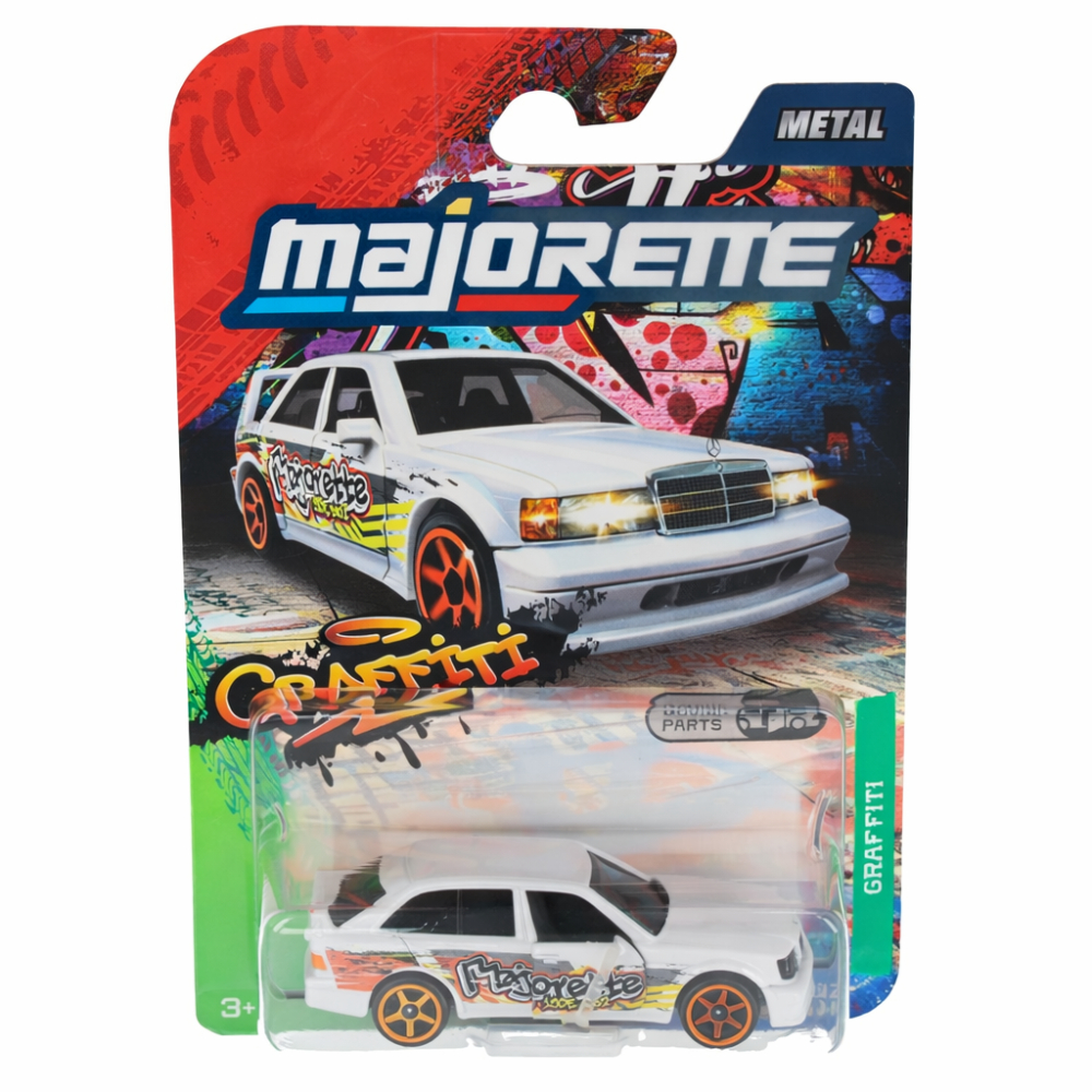 Металлическая машинка Majorette Graffiti Mercedes-Benz 4100002 5 190E EVO II 1:64 4100002 5 — фото 1