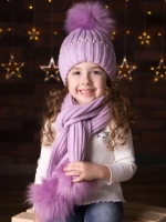 Шапка для девочки зимняя вязаная и шарф