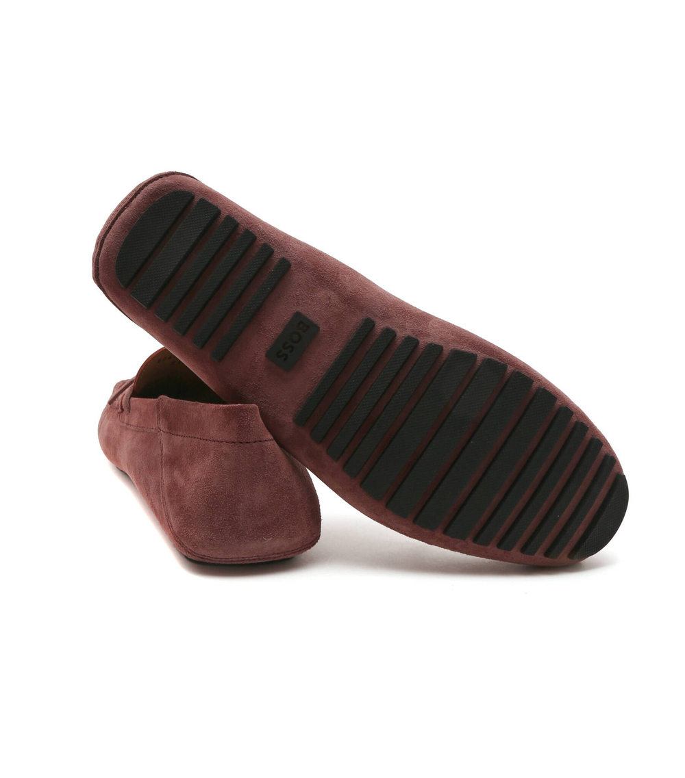 Кожаные мокасины driver_mocc_sdl BOSS BLACK - бордовый(50485520)