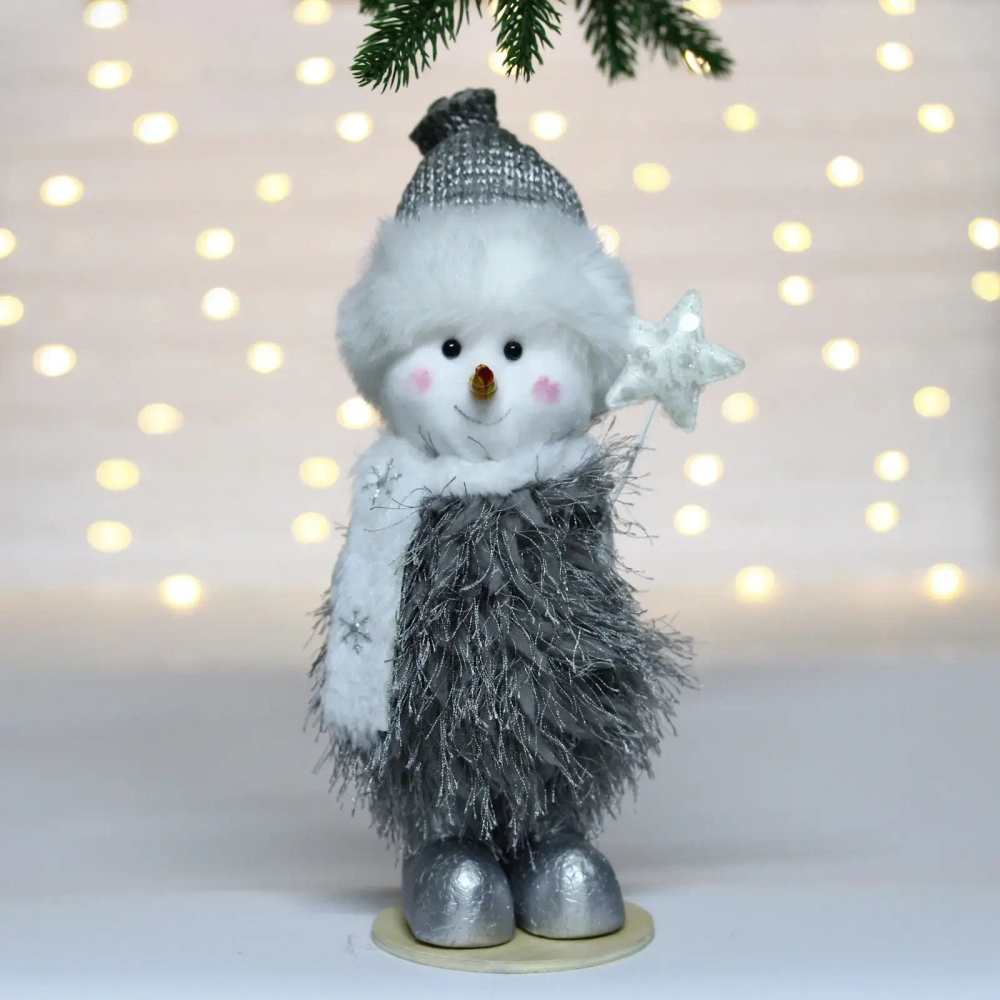 Фигурка «Зимний снеговик» 25 см, Серебро (микс дизайнов)