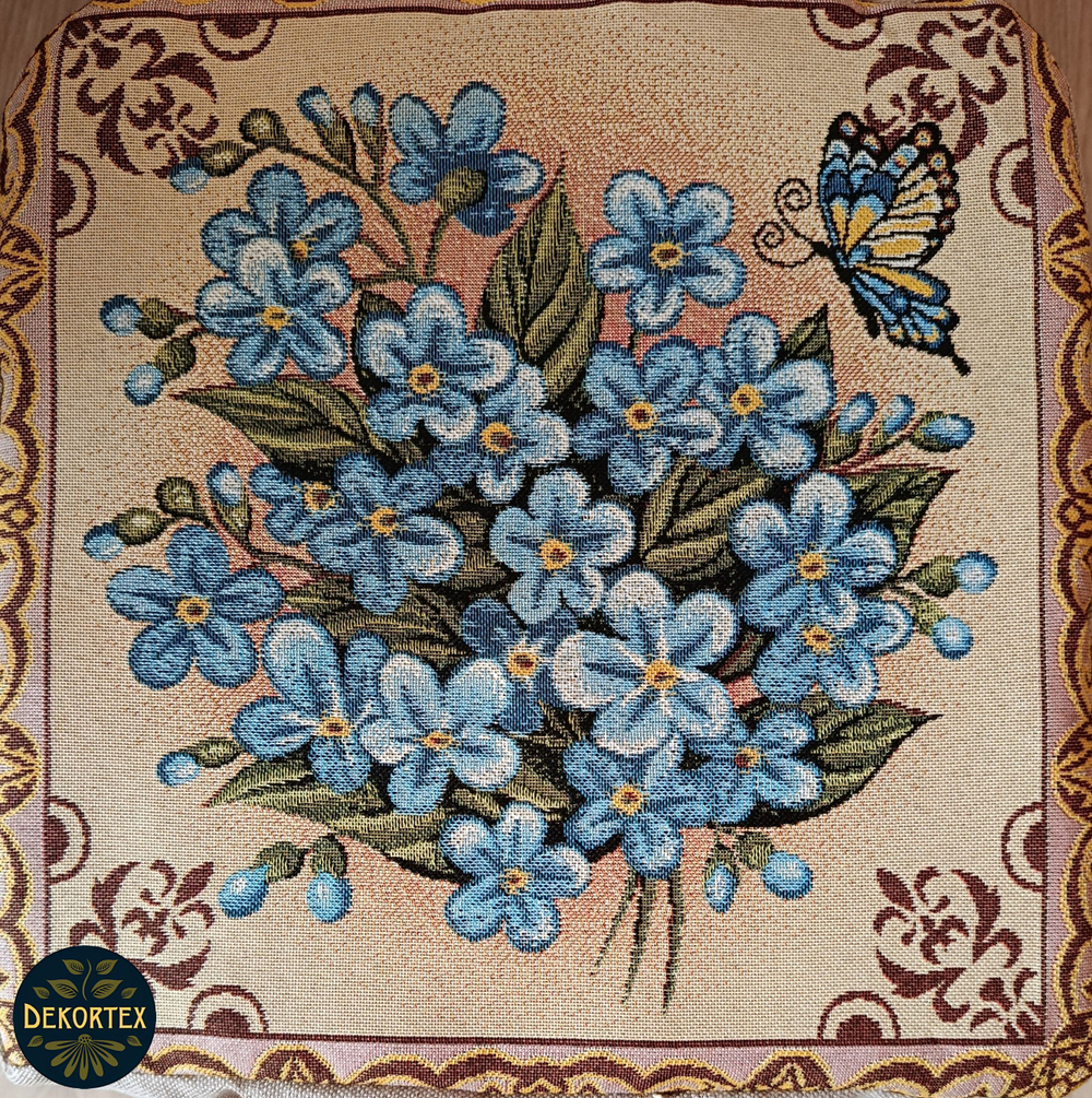 Набор чехлов на табурет из гобелена Незабудки (33х33 см) - 2шт