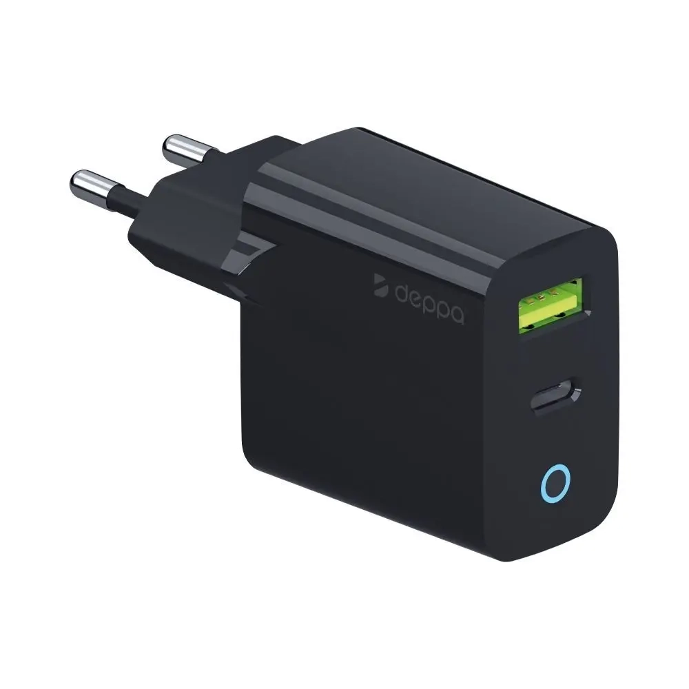 СЗУ USB C + USB-A PD QC 33W с дисплеем, Deppa