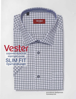 Сорочка мужская VESTER короткий рукав, прямой или приталенный силуэт 72314 49
