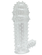 Насадка на пенис с пупырышками и стимулирующим отростком из серии PENIS XL (Цвет: прозрачный)