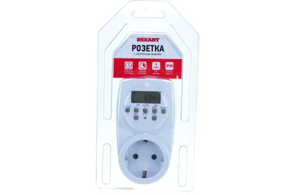 Розетка-таймер REXANT RX-31 16А цифровая недельная 39996