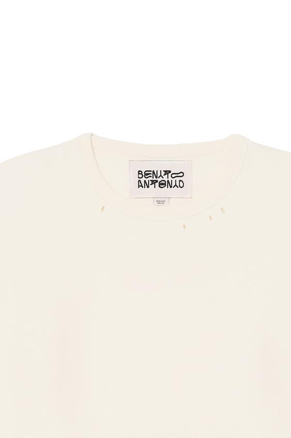 ZARA X BENITO ANTONIO ФУТБОЛКА С КРУГЛЫМ ВЫРЕЗОМ И КОРОТКИМИ РУКАВАМИ, ЦВЕТ СЛИВОЧНОГО МАСЛА