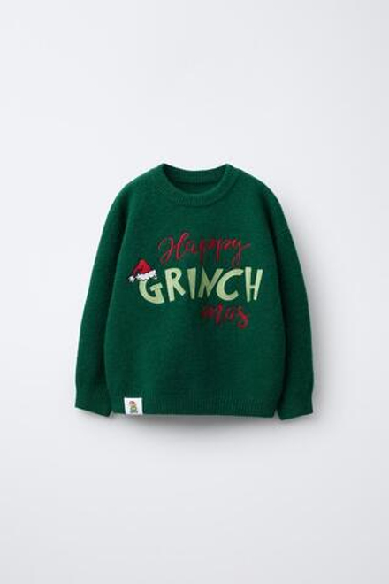 ZARA ВЯЗАНЫЙ ДЖЕМПЕР THE GRINCH ™ DR. SEUSS ENTERPRISES ©, ЗЕЛЕНЫЙ