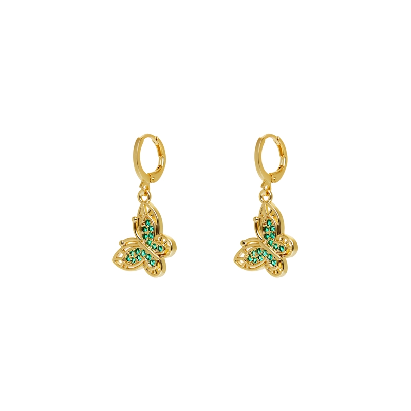 Серьги Зелёная Бабочка