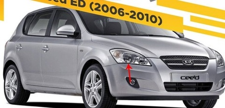 Kia Ceed ED (2006-2010) Галоген рефлектор Цельная рамки для установки линз (комплект, 2шт)