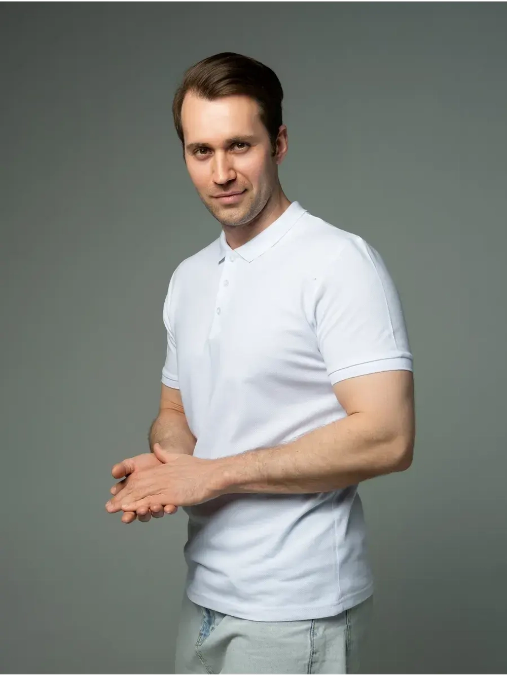 Футболка поло с коротким рукавом хлопок