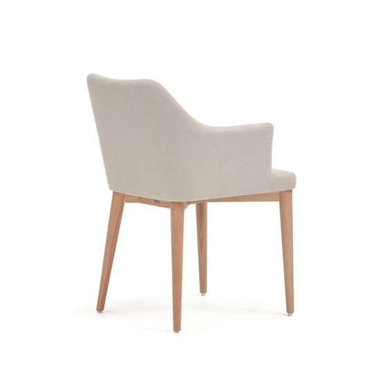 Стул Croft из бежевой синели с ножками из массива ясеня Испания La Forma