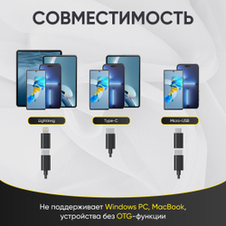 Видеоэндоскоп USB 2 камеры, 2Мп, 1920x1080, 3м, 7.9 мм зонд iCartool IC-V801-2