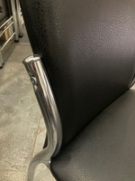 Стул Оскар каркас квадрат хром Основание экокожа черный