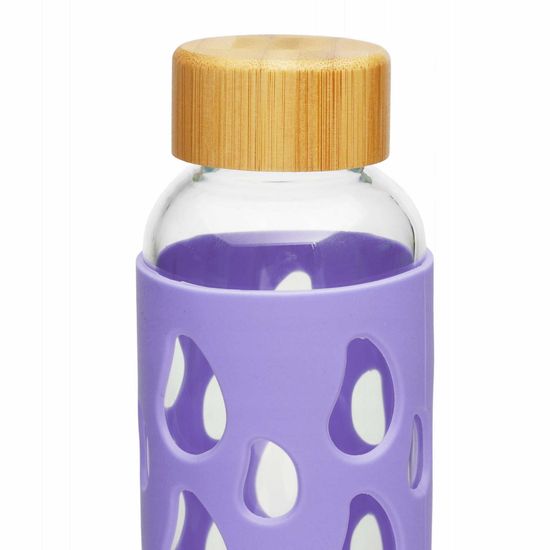 Бутылка для воды 550 мл. Kamille KM 9023 стеклянная в силиконовом чехле