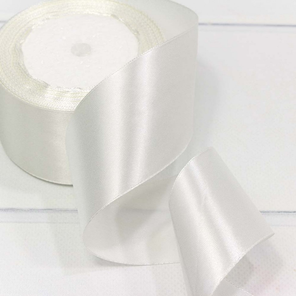 Лента Атласная 5см х 28м Сатин (Белый)