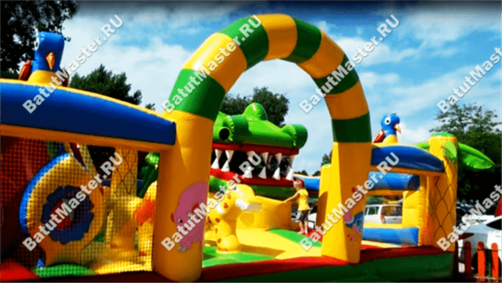 Надувной батут "Мульти-сафари крокодил"