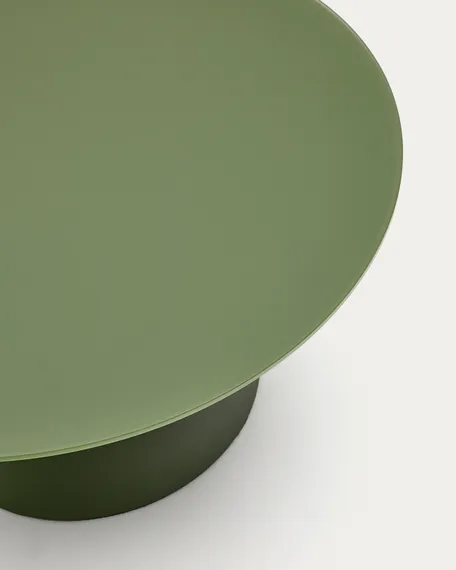 Журнальный столик Wilshire зеленый из закаленного стекла из стали Ø80 см