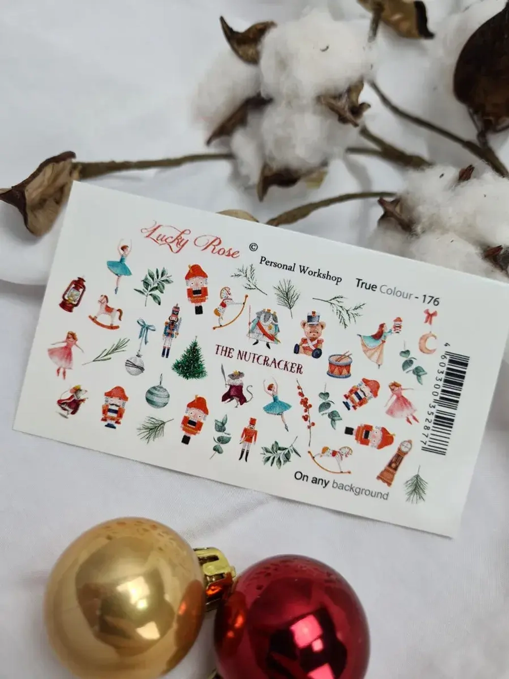 Lucky Rose Слайдеры наклейки для длинных ногтей 176