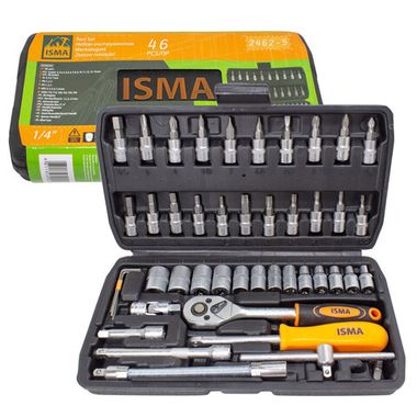 Набор инструментов 46пр.1/4''(6гр.)(4-14мм) ISMA ISMA-2462-5
