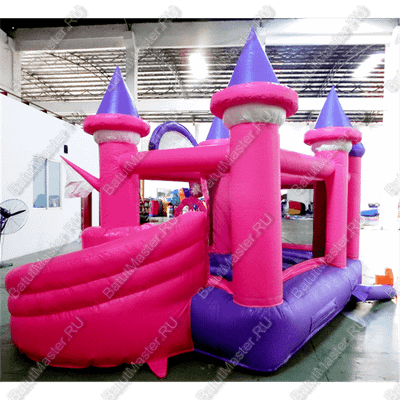 Детский надувной батут "Розовый замок"