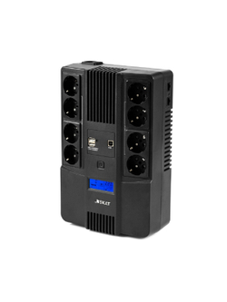 ИБП Бастион SKAT-UPS 1000-AID-IN-1x9-8 {Line-interactive, 1000/600Вт, LCD-дисплей, USB/ RJ-45, АКБ 1х 9Ач, сверху ЕВРО 4+4, реестр МПТ} (8934)