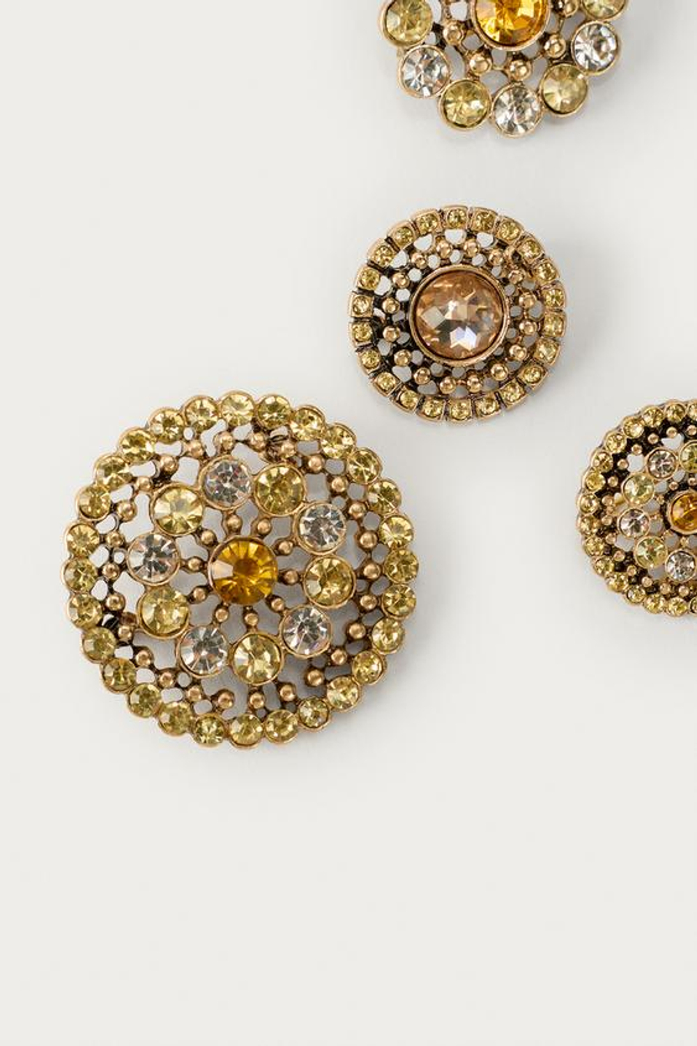 ZARA X MARISA BERENSON НАБОР ИЗ 4 БРОШЕК С ЦВЕТАМИ, ЗОЛОТИСТЫЙ
