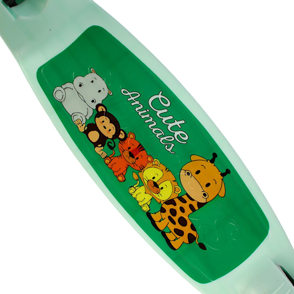 Самокат трехколесный с широкими колесами, колеса PU 12 см, со светом, заднее колесо без света