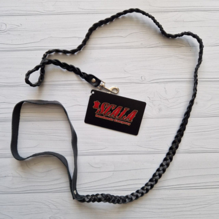 Поводок длинный кожа 15мм плетеный