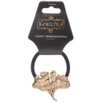 Резинка для волос с декором «AKS - DesignPRO», листик, цвет золото, 5*4см