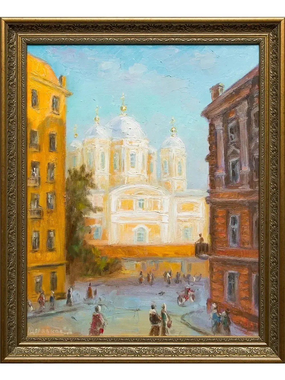 Картина маслом Владимирский храм Щербаков