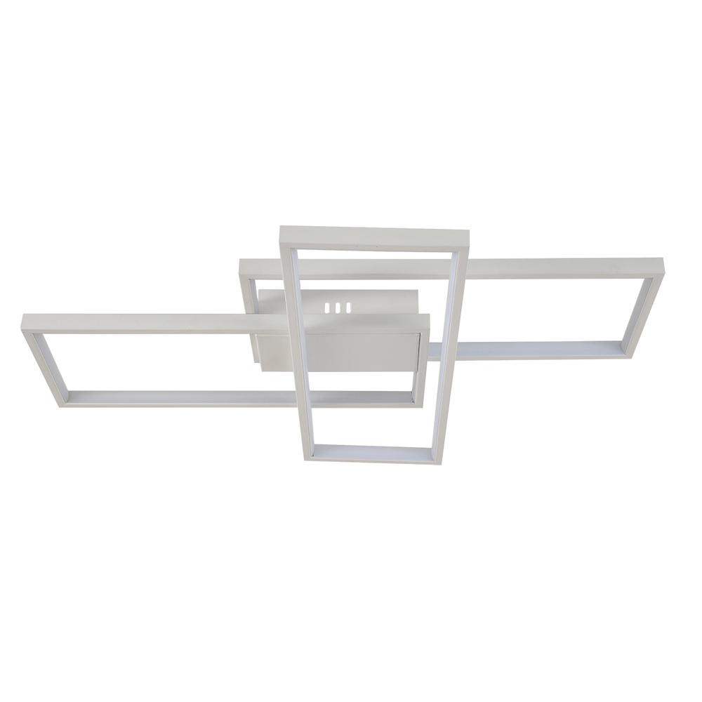 Потолочный светодиодный светильник 91Вт, 6060лм, 3000-6000K, Ra>80, плавная регулировка мощности, изменение цветовой температуры, ночник, пульт, металл/акрил, белый