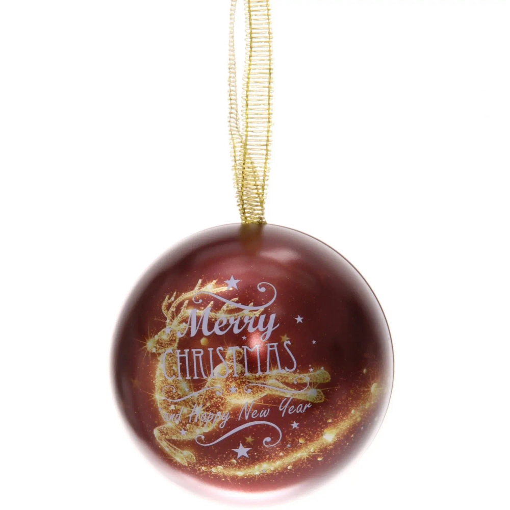 Банка жестяная «Новогодние шары» 6,5см, микс