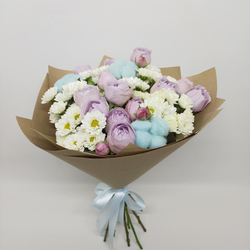 Букет из роз и хризантем София