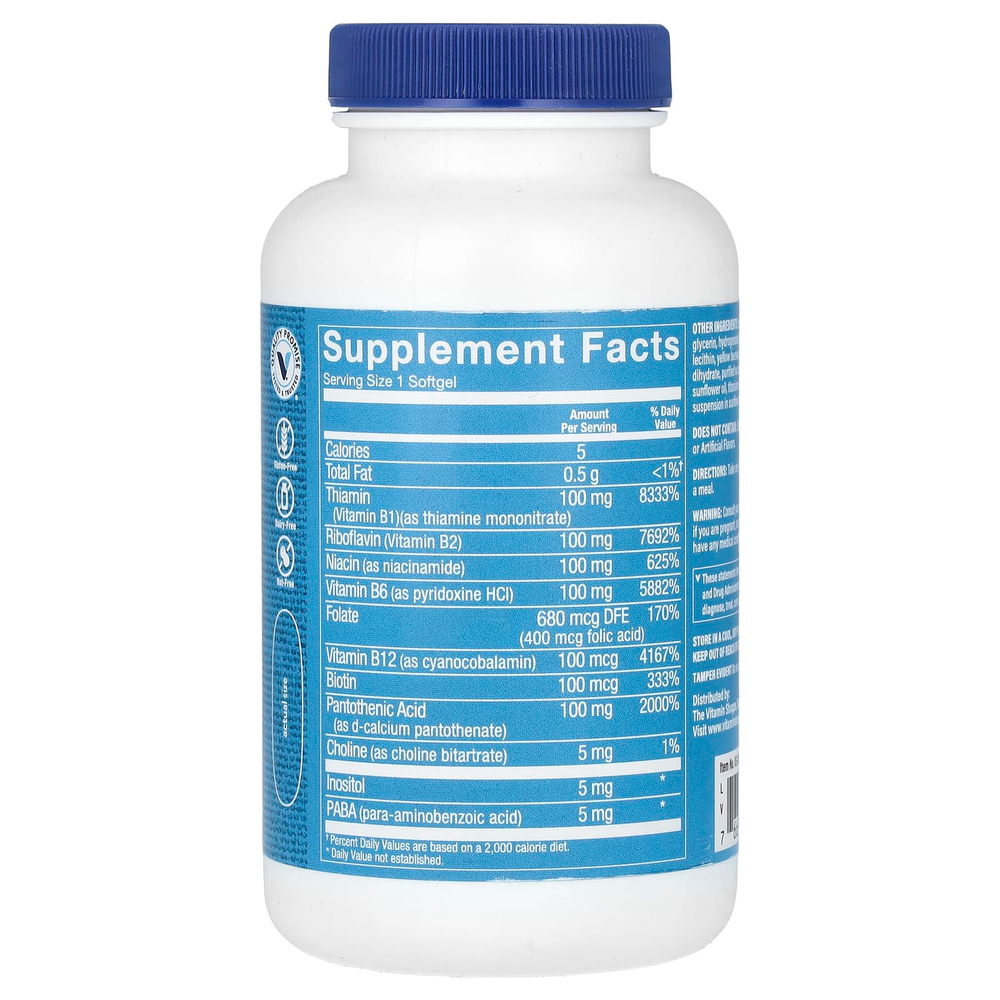 The Vitamin Shoppe, B-Complex 100, витамины группы B, 100 мягких таблеток