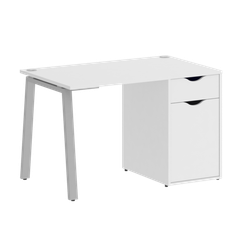 Home Office Стол письменный VR.SP-3-118.1.A Белый Бриллиант/Металл Серый 1180*720*750