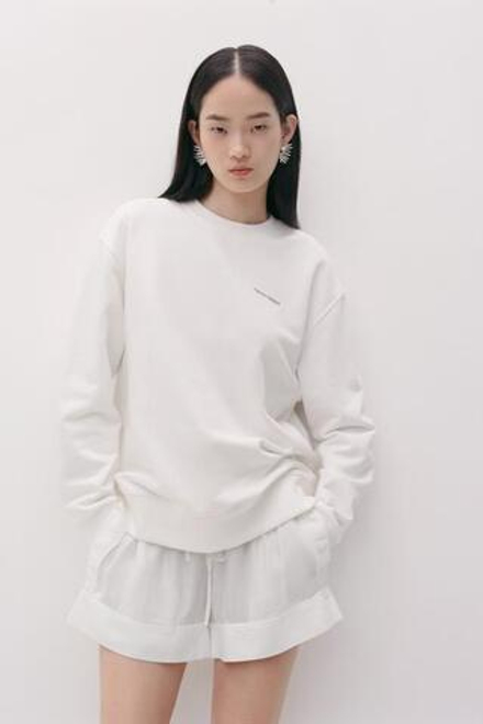 ZARA ТОЛСТОВКА С КОНТРАСТНЫМ ПРИНТОМ, ЖЕЛТОВАТО-БЕЛЫЙ